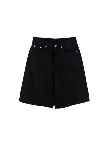 wide-leg-bermuda-shorts-cg501 / Black