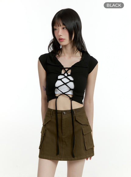 x-strap-crop-top-cl426 / Black