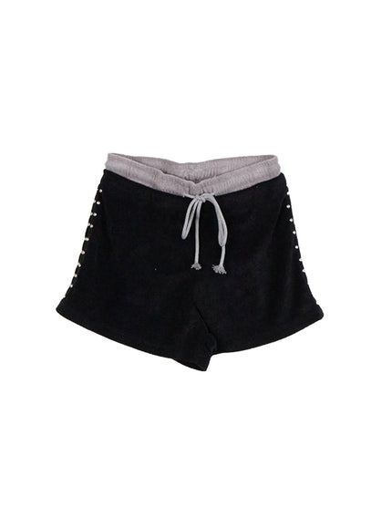 studded-soft-touch-shorts-cd416 / Black