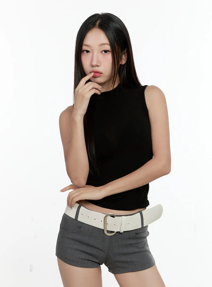 mock-neck-tank-top-cg501 / Black