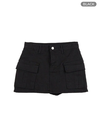 cargo-pocket-mini-skirt-cl401 / Black