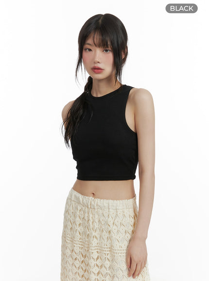 basic-tank-crop-top-ca412 / Black