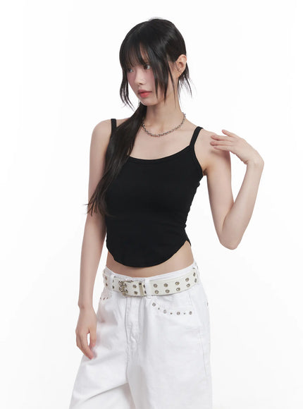 u-neck-crop-cami-top-cu520 / Black