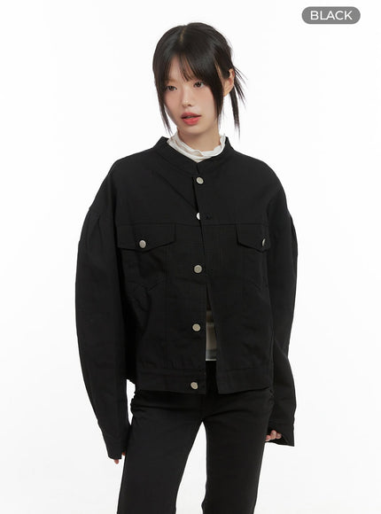 comfy-oversized-polyester-coat-cs412 / Black