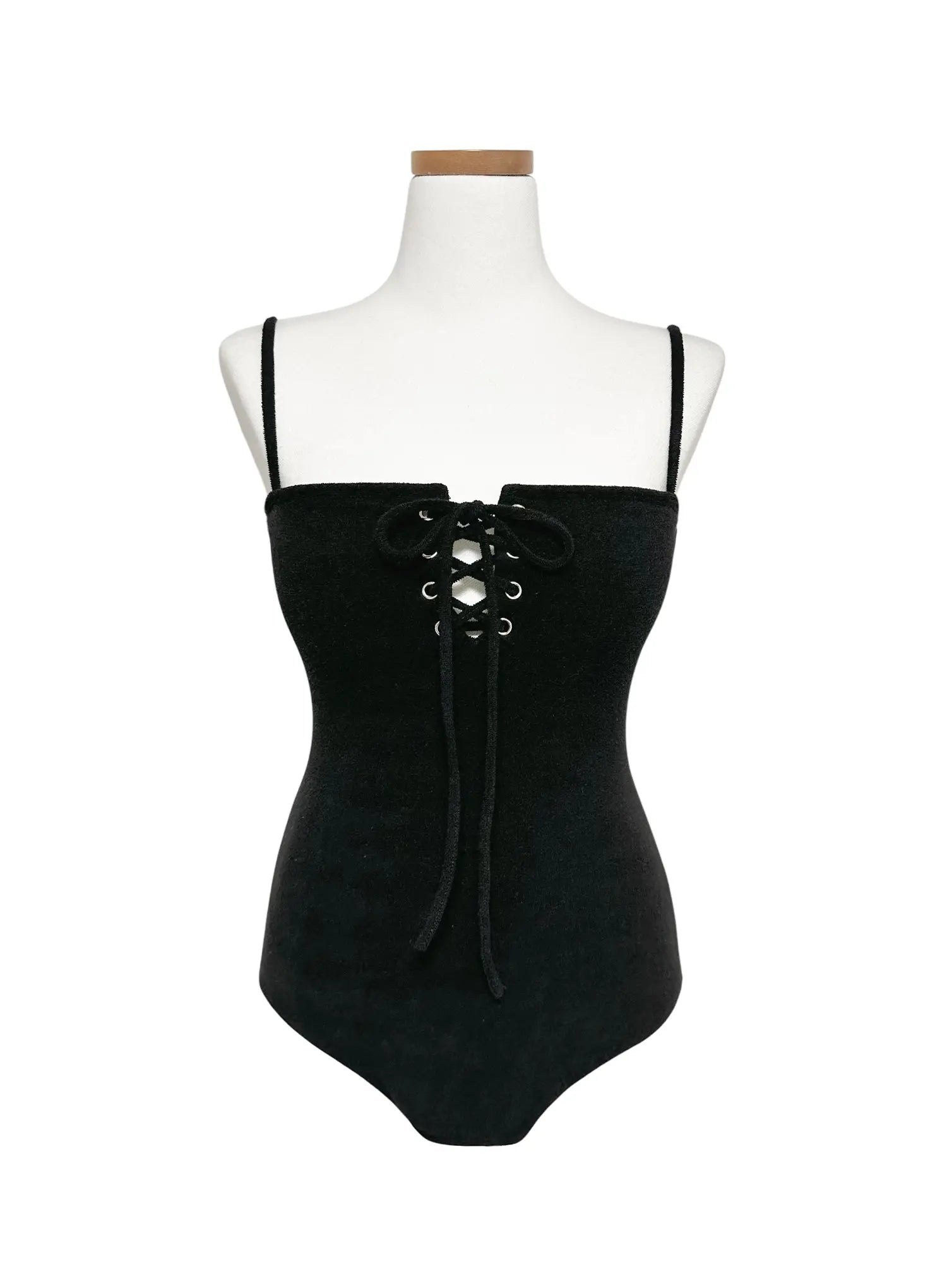 lace-up-one-piece-swimsuit-iy514 / Black