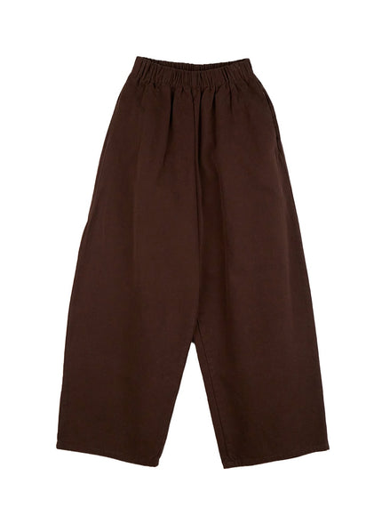 cotton-oversized-wide-fit-pants-cd424 / Brown