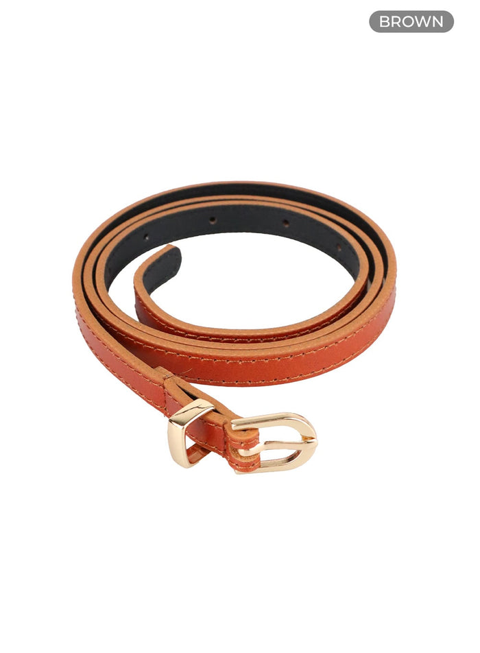 slim-buckle-waist-belt-cy416 / Brown