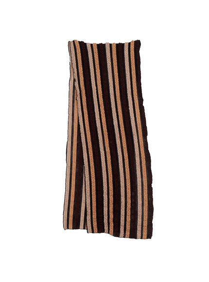 striped-dual-tone-scarf-cn511 / Brown