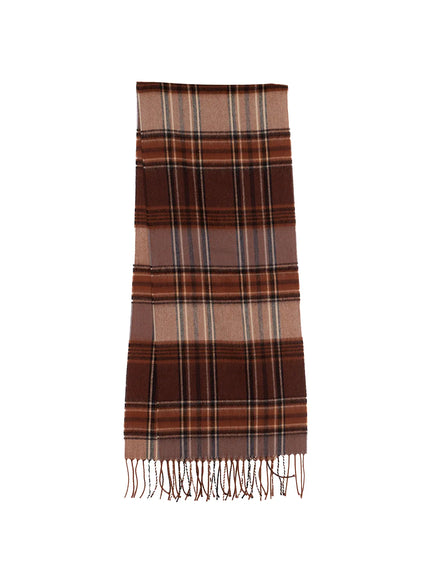 casual-checkered-scarf-cn510 / Brown