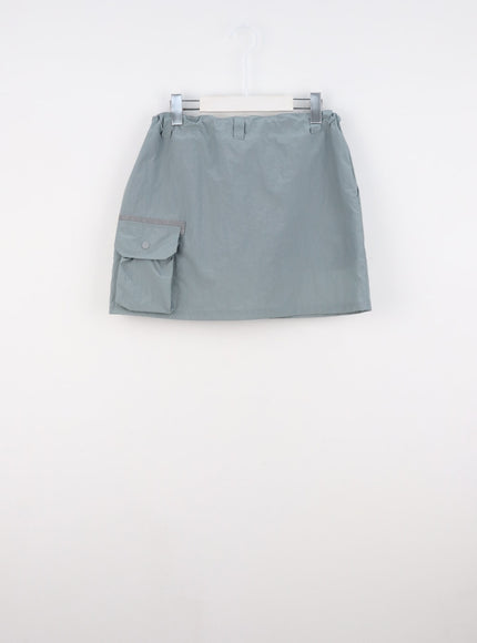 nylon-cargo-mini-skirt-cs327