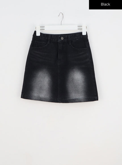 Dark Wash Denim Mini Skirt CY315