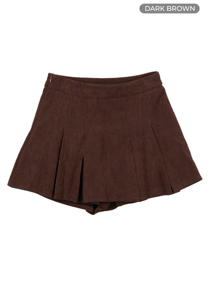 pleated-chic-mini-skirt-co417 / Dark brown