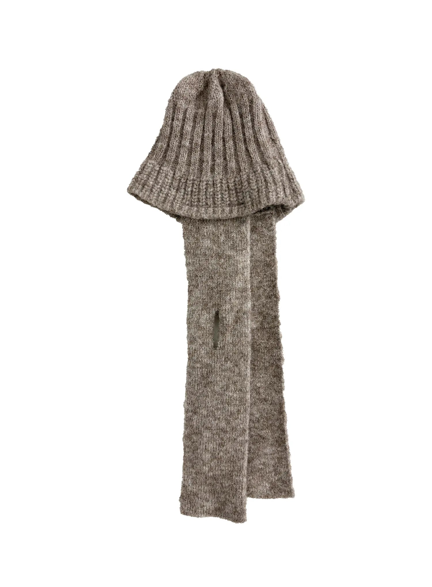 warm-balaclava-scarf-set-cn504 / Dark brown