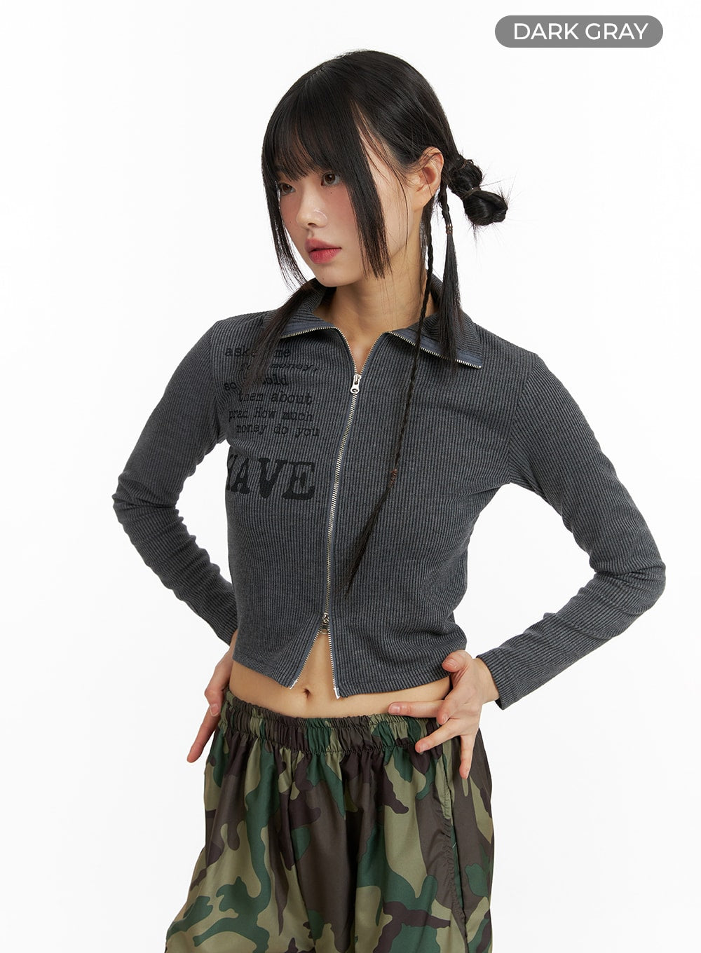 Acubi Crop Zip-Up Jacket CF423 - Acubi style | LEWKIN