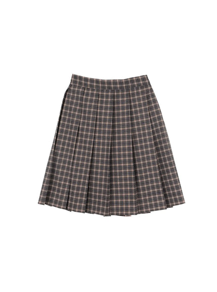 plaid-a-line-midi-skirt-cm510 / Dark gray