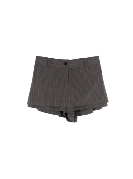 pinstriped-mini-skort-ca507 / Dark gray