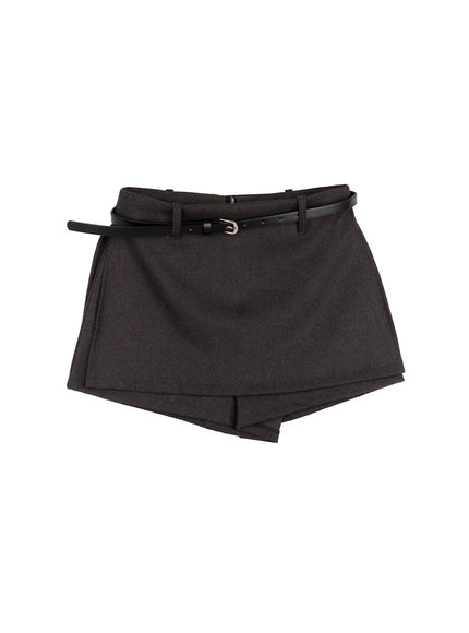 belted-mini-skort-cn519 / Dark gray