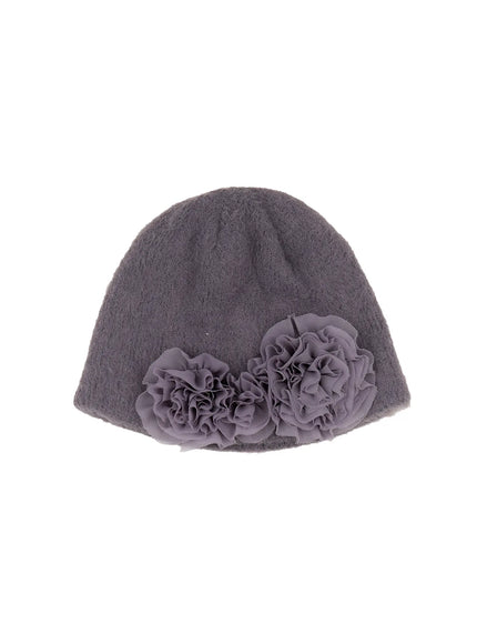 faux-fur-knit-beanie-cn514 / Dark gray