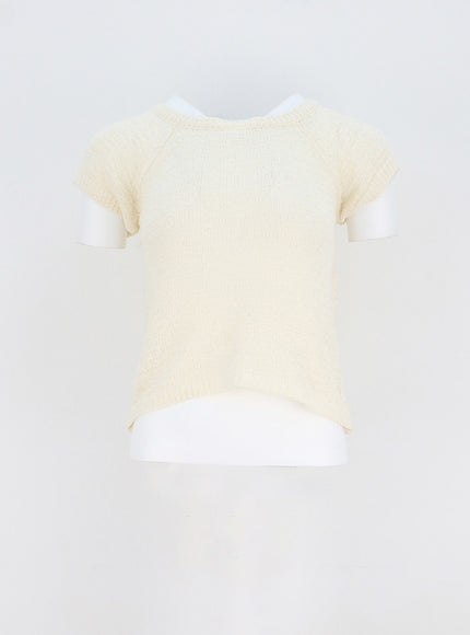 Short Sleeve Mesh Sweater OY310