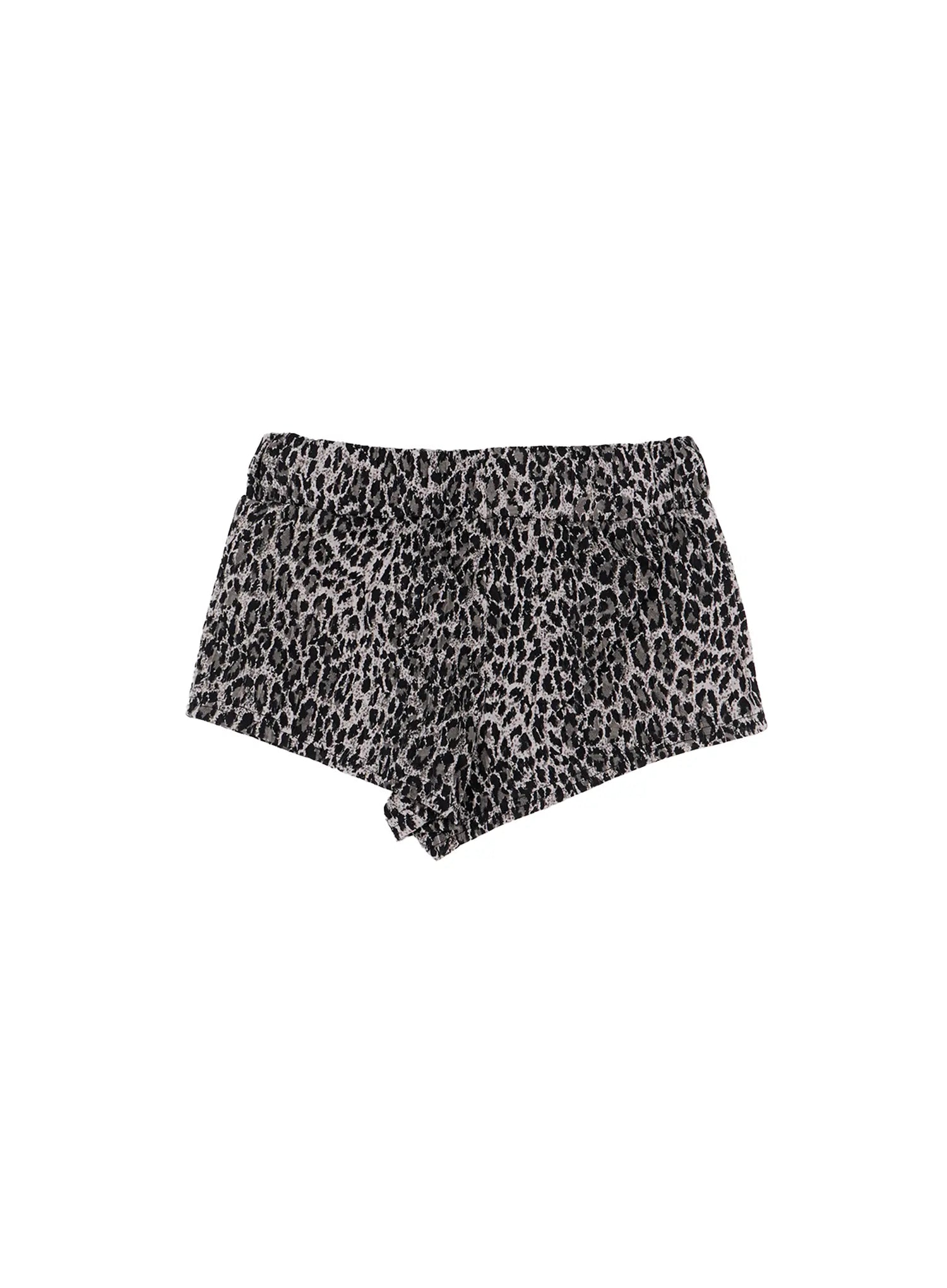 leopard-print-mini-shorts-cs522 / Gray