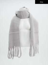 chunky-tassel-scarf-in316 / Gray