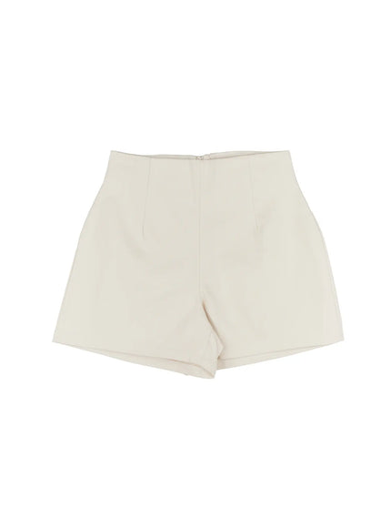 classic-high-waist-cotton-short-f502 / Light beige