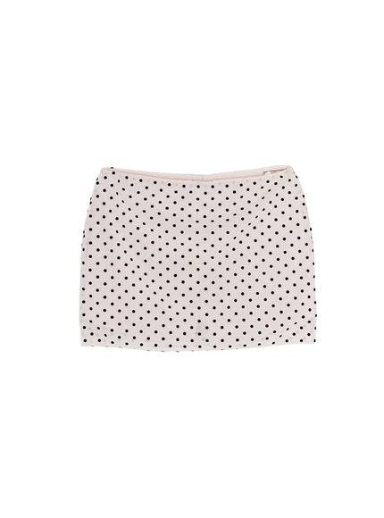sheer-dot-mini-skirt-cu501 / Light beige