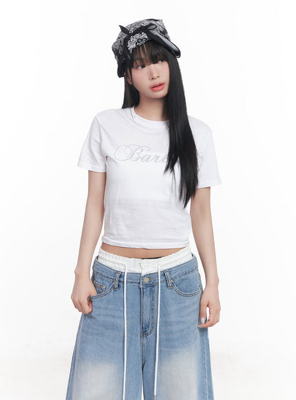 casual-beaded-crop-top-cy527 / White