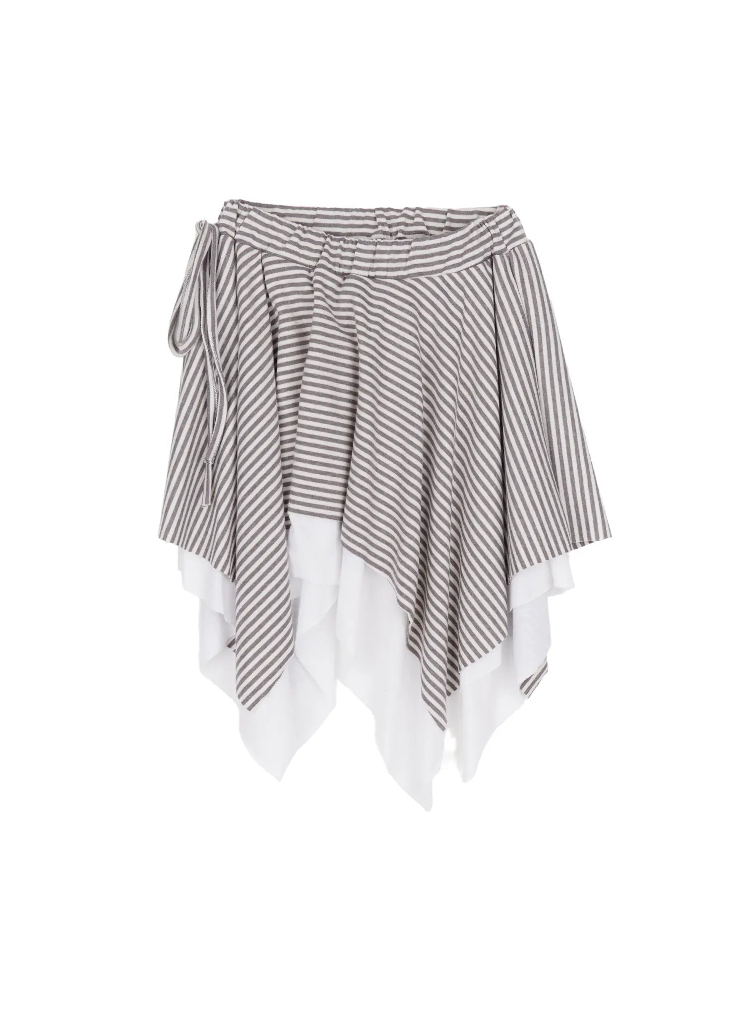 striped-asymmetric-flare-skirt-cd1202 / Light beige