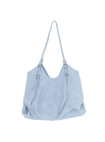 faux-leather-belted-shopper-bag / Light blue