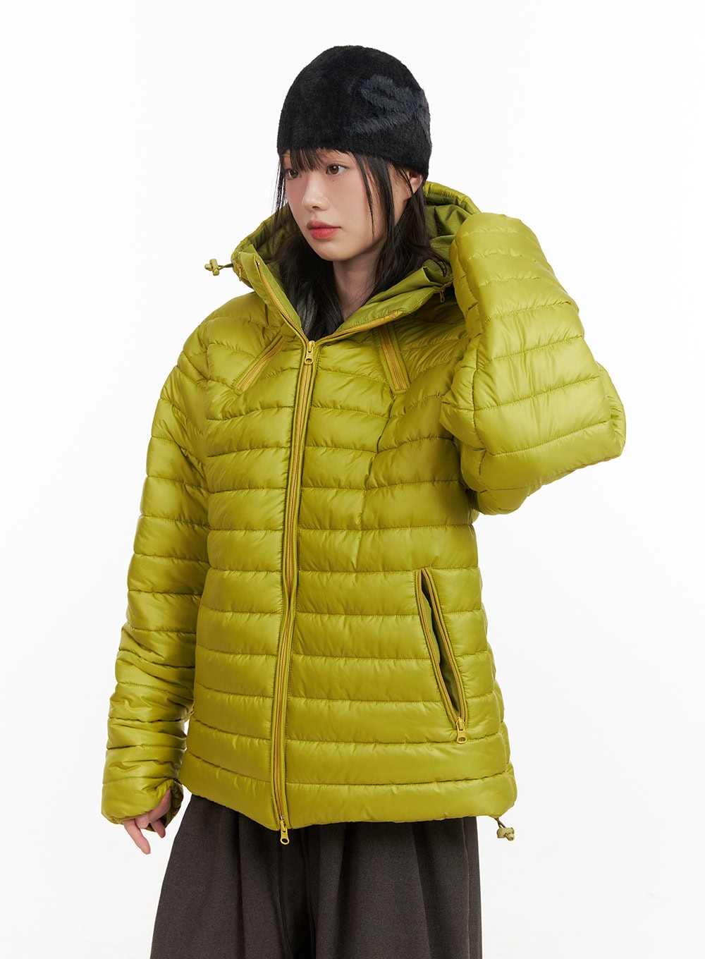 oversized-hooded-puffer-jacket-cj501 / Light green