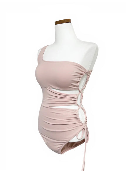 asymmetric-strappy-one-piece-swimsuit-iy514 / Light pink