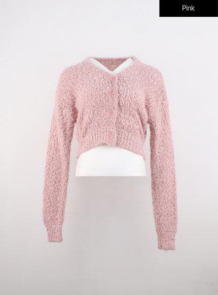 cozy-boucle-cardigan-oo316 / Pink