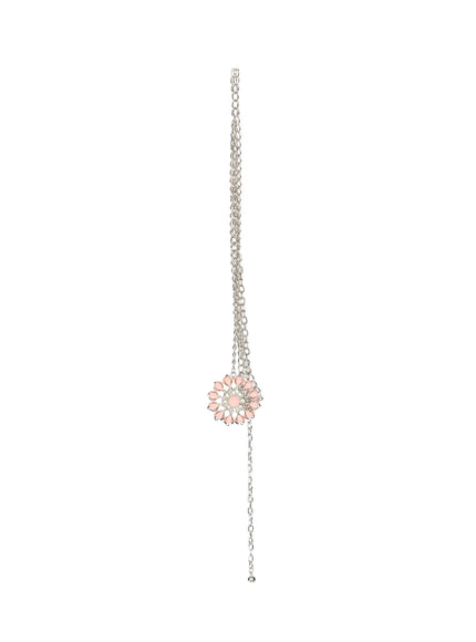 green-floral-gem-chain-belt-cu511 / Pink