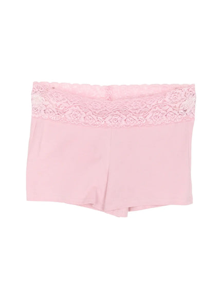 lace-trim-cotton-micro-shorts-cu518 / Pink