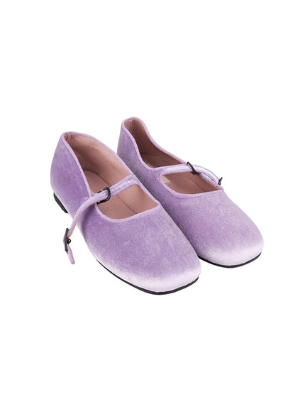 velvet-mary-jane-flats-cj515 / Purple