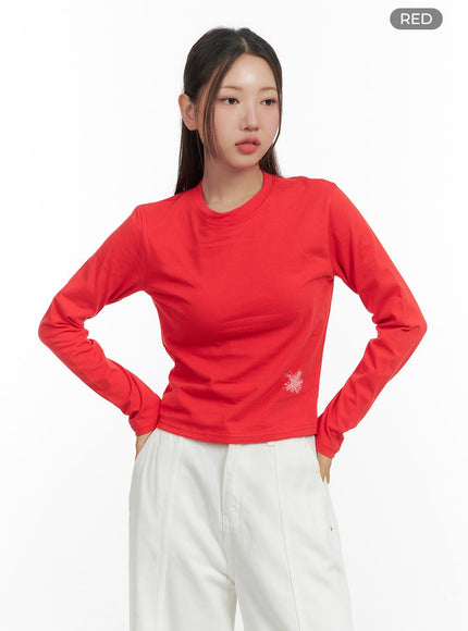 round-neck-graphic-top-co417 / Red