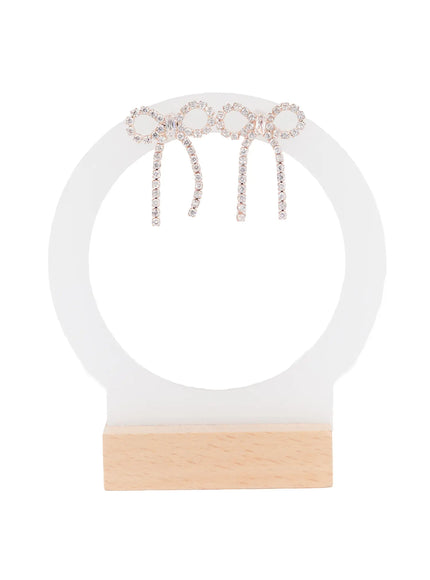 sparkling-ribbon-earrings-f502 / Rose gold