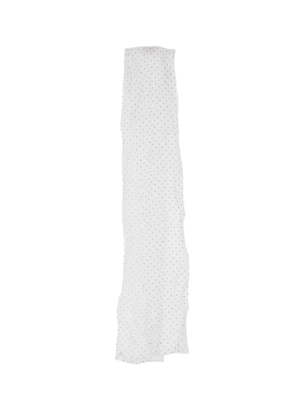 sheer-polka-dot-skinny-scarf-cs524 / White