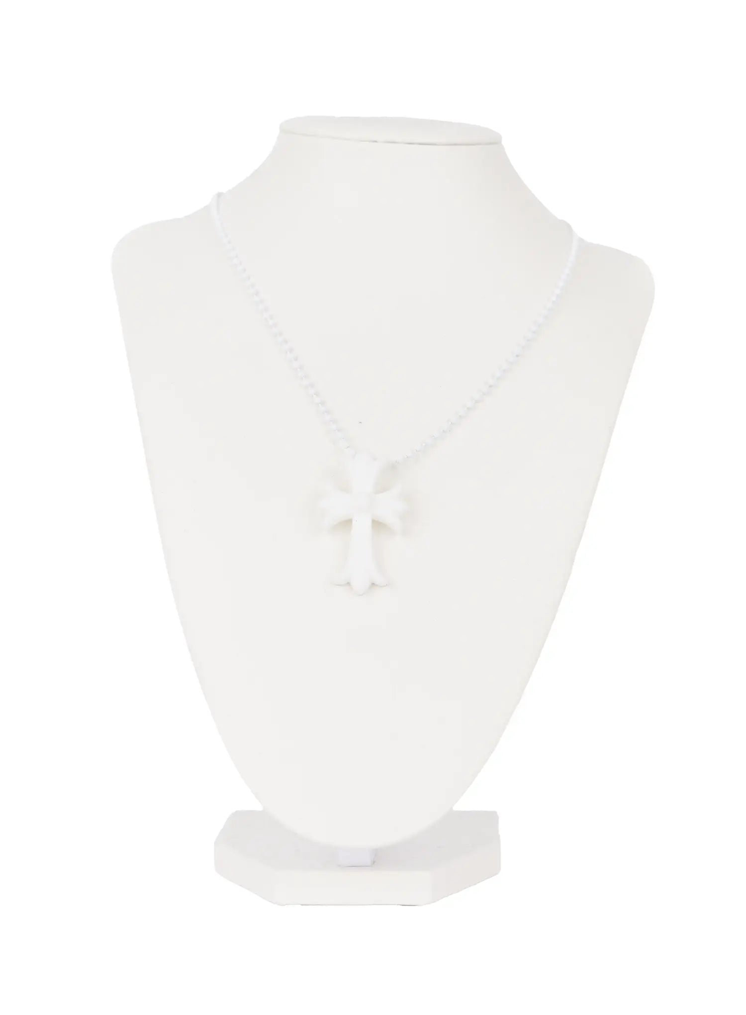 black-cross-pendant-necklace-cl528 / White