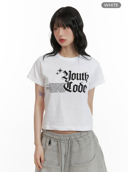 lettering-crop-top-cu413 / White