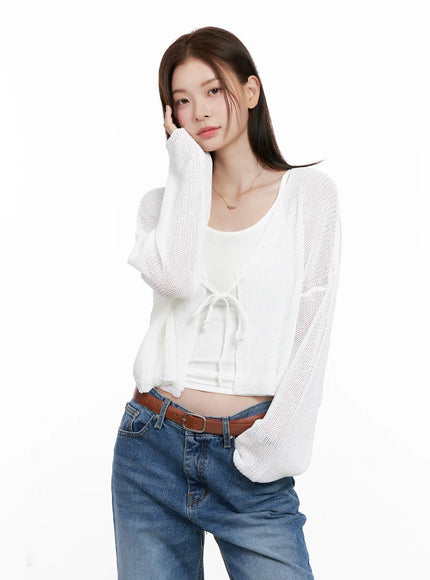 summer-knit-crop-cardigan-cl523 / White