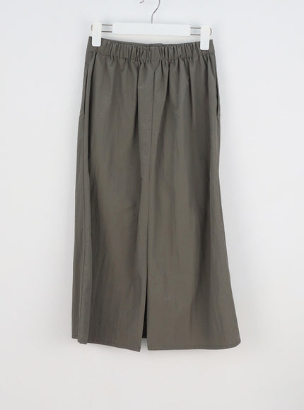 A-Line Nylon Maxi Skirt OY315