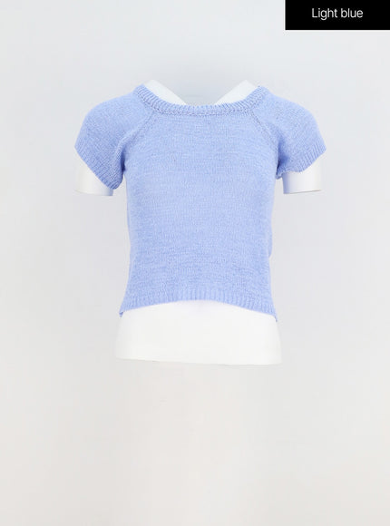 Short Sleeve Mesh Sweater OY310