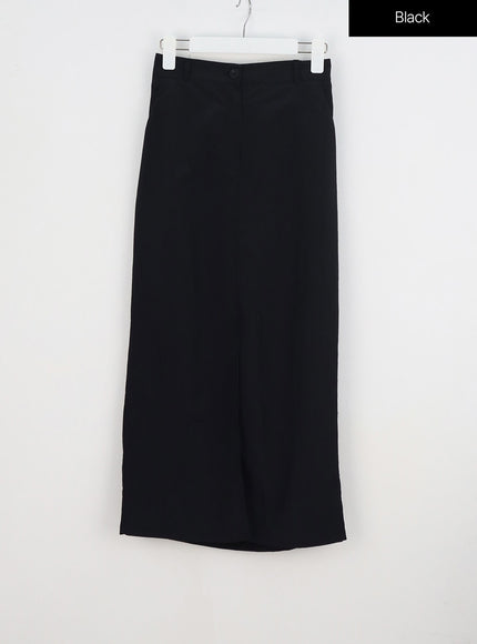 Slit Nylon Maxi Skirt OY310