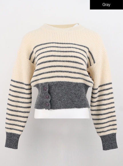 stripe-buttoned-sweater-os306