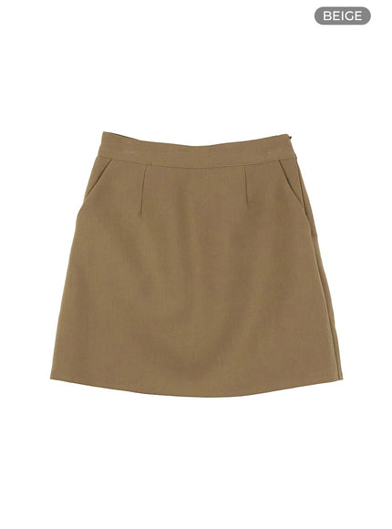 classic-mini-skirt-os423 / Beige