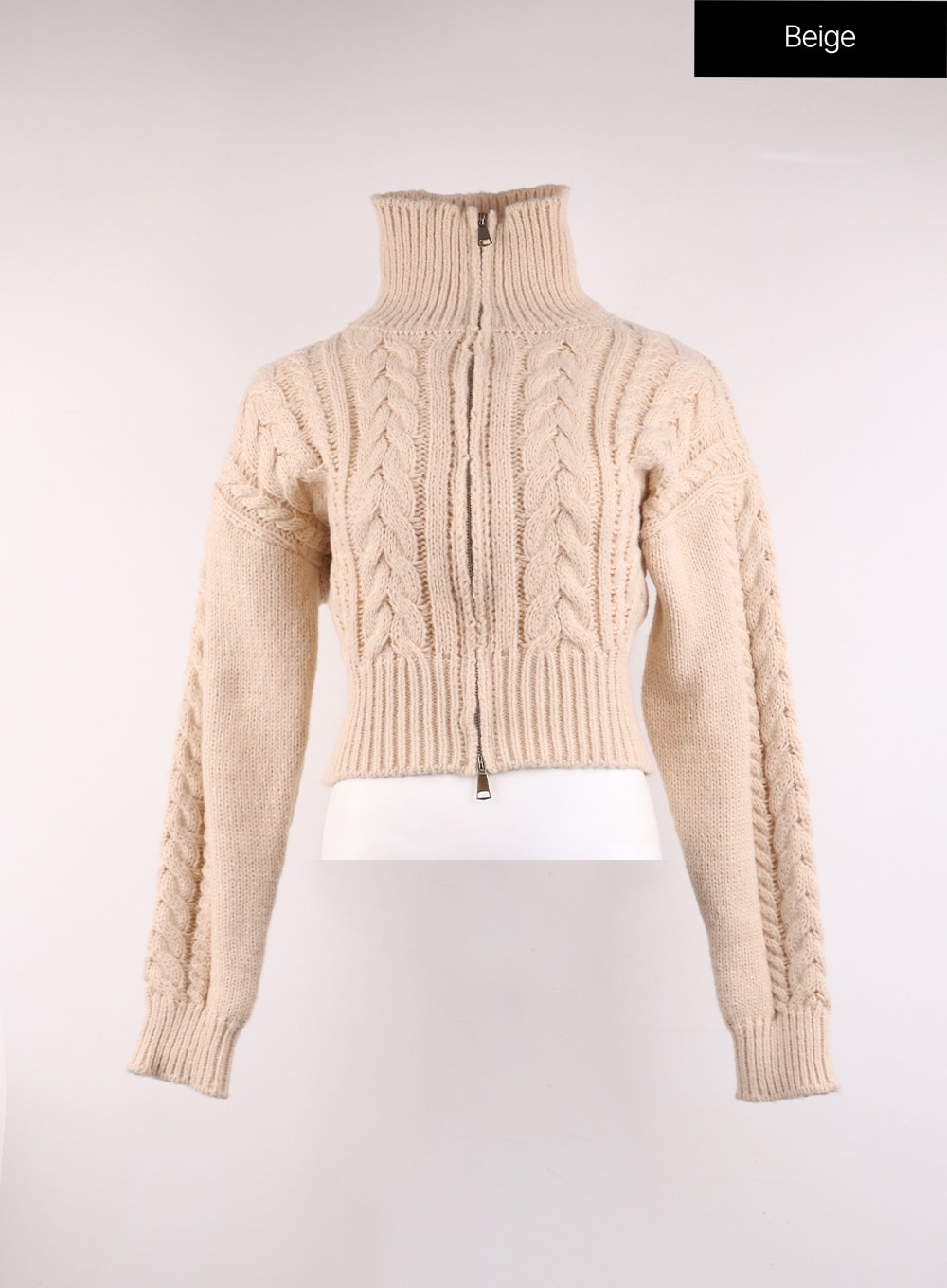 cable-knit-crop-sweater-oj426 / Beige
