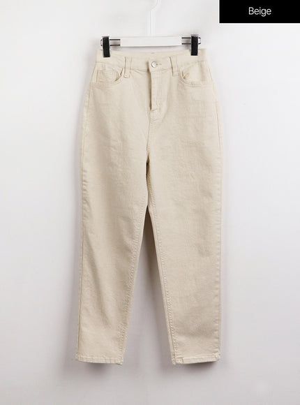 solid-straight-leg-pants-oj419 / Beige