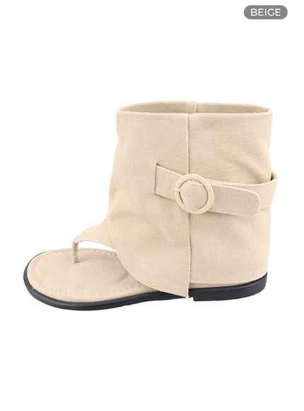 buckle-sandal-boots-ca403 / Beige